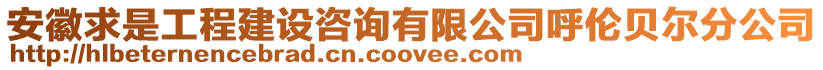安徽求是工程建設咨詢有限公司呼倫貝爾分公司