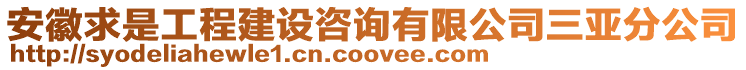 安徽求是工程建設咨詢有限公司三亞分公司