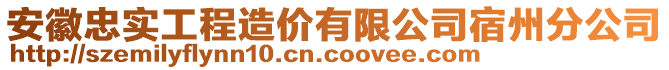 安徽忠實(shí)工程造價(jià)有限公司宿州分公司