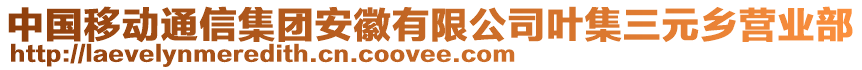 中國移動(dòng)通信集團(tuán)安徽有限公司葉集三元鄉(xiāng)營業(yè)部