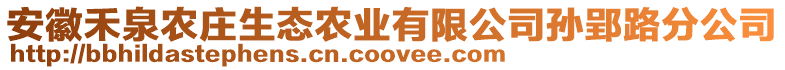 安徽禾泉農(nóng)莊生態(tài)農(nóng)業(yè)有限公司孫郢路分公司