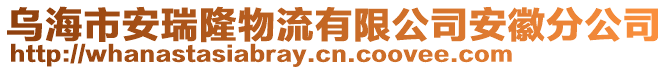 烏海市安瑞隆物流有限公司安徽分公司