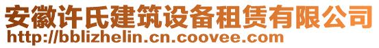 安徽許氏建筑設備租賃有限公司