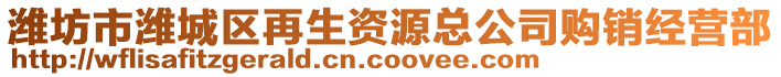 濰坊市濰城區(qū)再生資源總公司購(gòu)銷(xiāo)經(jīng)營(yíng)部