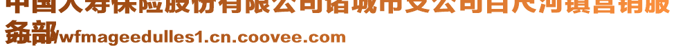 中國人壽保險股份有限公司諸城市支公司百尺河鎮(zhèn)營銷服
務部