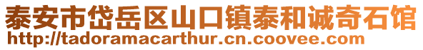 泰安市岱岳區山口鎮泰和誠奇石館