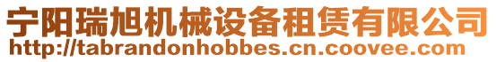 寧陽瑞旭機械設備租賃有限公司