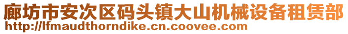 廊坊市安次区码头镇大山机械设备租赁部