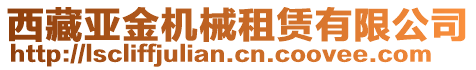 西藏亞金機(jī)械租賃有限公司