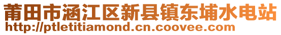 莆田市涵江區(qū)新縣鎮(zhèn)東埔水電站