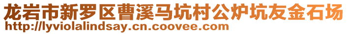 龍巖市新羅區(qū)曹溪馬坑村公爐坑友金石場(chǎng)