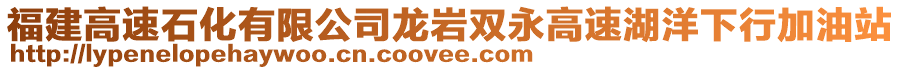 福建高速石化有限公司龍巖雙永高速湖洋下行加油站