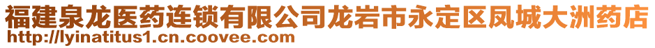 福建泉龍醫(yī)藥連鎖有限公司龍巖市永定區(qū)鳳城大洲藥店