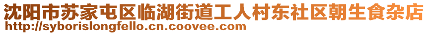 沈陽市蘇家屯區(qū)臨湖街道工人村東社區(qū)朝生食雜店