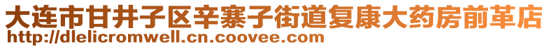 大連市甘井子區(qū)辛寨子街道復(fù)康大藥房前革店