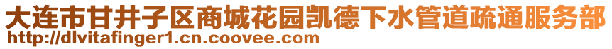 大連市甘井子區(qū)商城花園凱德下水管道疏通服務(wù)部