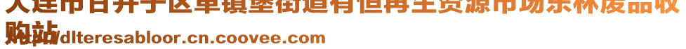 大連市甘井子區革鎮堡街道有恒再生資源市場東林廢品收
購站