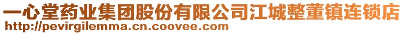 一心堂藥業(yè)集團(tuán)股份有限公司江城整董鎮(zhèn)連鎖店