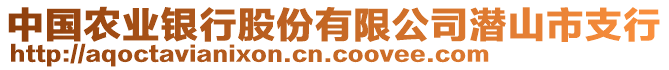 中國(guó)農(nóng)業(yè)銀行股份有限公司潛山市支行