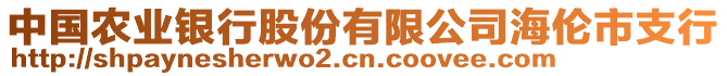 中國農(nóng)業(yè)銀行股份有限公司海倫市支行