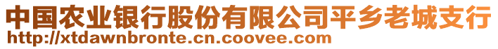 中國(guó)農(nóng)業(yè)銀行股份有限公司平鄉(xiāng)老城支行