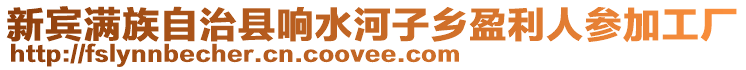 新賓滿族自治縣響水河子鄉盈利人參加工廠