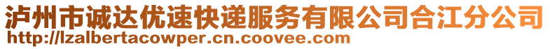 瀘州市誠達(dá)優(yōu)速快遞服務(wù)有限公司合江分公司