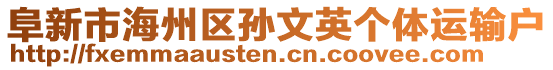 阜新市海州區(qū)孫文英個體運輸戶