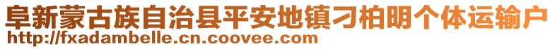 阜新蒙古族自治縣平安地鎮(zhèn)刁柏明個(gè)體運(yùn)輸戶