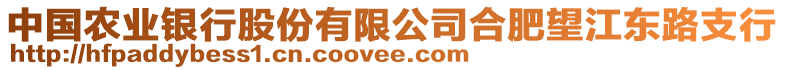 中國農(nóng)業(yè)銀行股份有限公司合肥望江東路支行