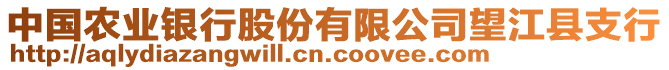 中國(guó)農(nóng)業(yè)銀行股份有限公司望江縣支行