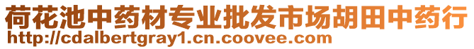 荷花池中藥材專業(yè)批發(fā)市場胡田中藥行