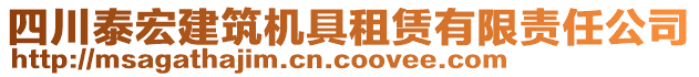 四川泰宏建筑機(jī)具租賃有限責(zé)任公司