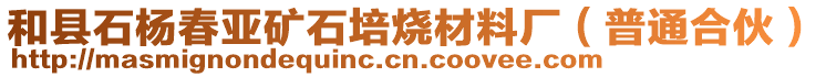 和縣石楊春亞礦石培燒材料廠（普通合伙）