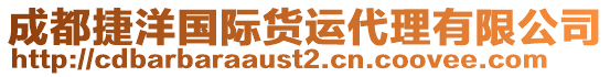 成都捷洋國際貨運(yùn)代理有限公司