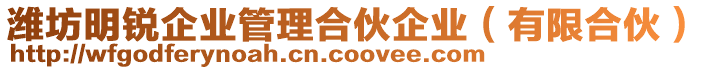 濰坊明銳企業(yè)管理合伙企業(yè)（有限合伙）