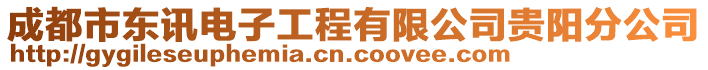 成都市東訊電子工程有限公司貴陽分公司