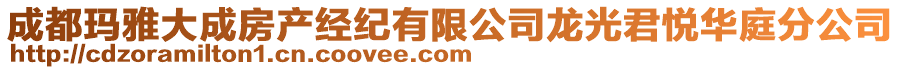 成都瑪雅大成房產(chǎn)經(jīng)紀(jì)有限公司龍光君悅?cè)A庭分公司