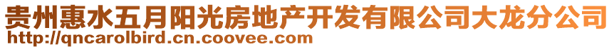 貴州惠水五月陽光房地產(chǎn)開發(fā)有限公司大龍分公司