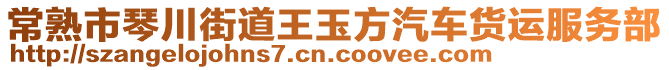 常熟市琴川街道王玉方汽車貨運服務(wù)部