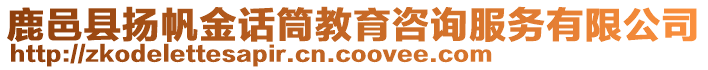 鹿邑縣揚帆金話筒教育咨詢服務有限公司