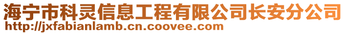 海寧市科靈信息工程有限公司長安分公司