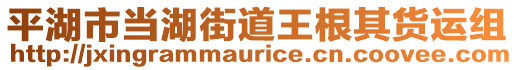 平湖市當(dāng)湖街道王根其貨運(yùn)組