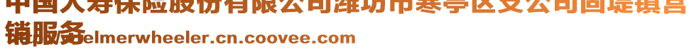 中國人壽保險股份有限公司濰坊市寒亭區(qū)支公司固堤鎮(zhèn)營
銷服務(wù)