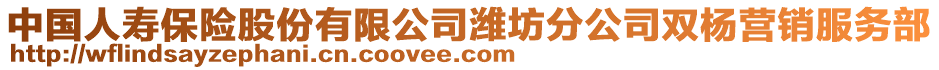 中國人壽保險股份有限公司濰坊分公司雙楊營銷服務部