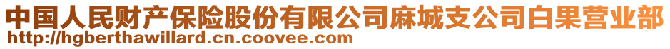 中國人民財產(chǎn)保險股份有限公司麻城支公司白果營業(yè)部