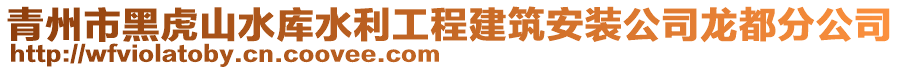 青州市黑虎山水庫(kù)水利工程建筑安裝公司龍都分公司