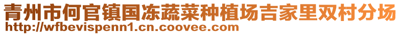 青州市何官鎮(zhèn)國(guó)凍蔬菜種植場(chǎng)吉家里雙村分場(chǎng)