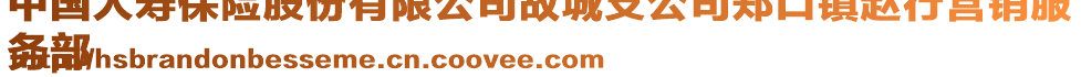 中國人壽保險股份有限公司故城支公司鄭口鎮(zhèn)趙行營銷服
務(wù)部