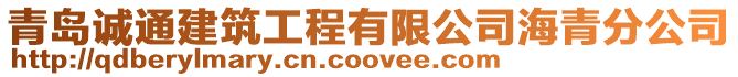 青島誠通建筑工程有限公司海青分公司